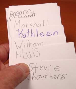 Stacked cards