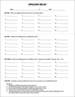 Spelling Relay