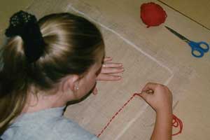 Student stitching