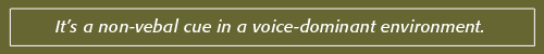 Non-verbal cue