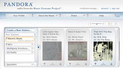 Pandora website