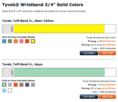 Tyvek bracelet